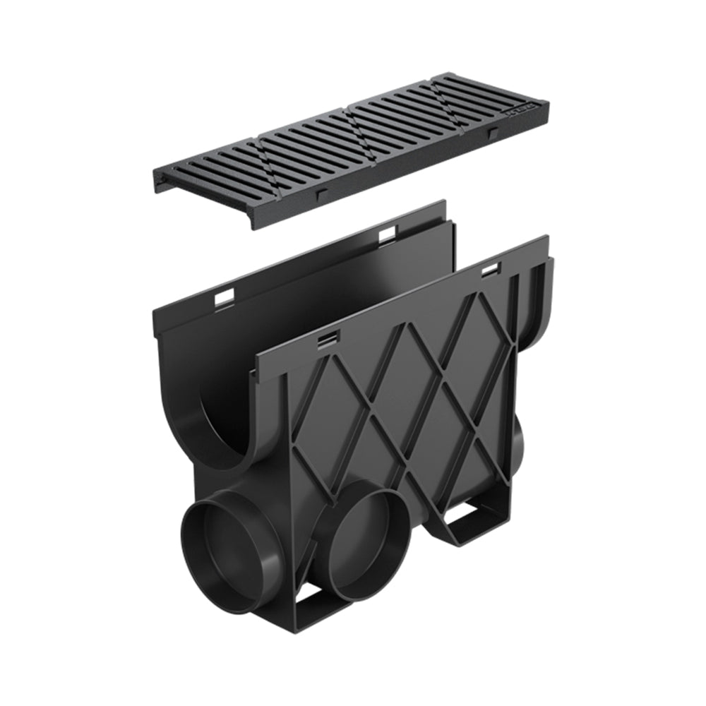 Reln Storm Drain Slimline Pit and Grate Ductile Iron 344mm (L) x 121mm (W) x 261mm (D)