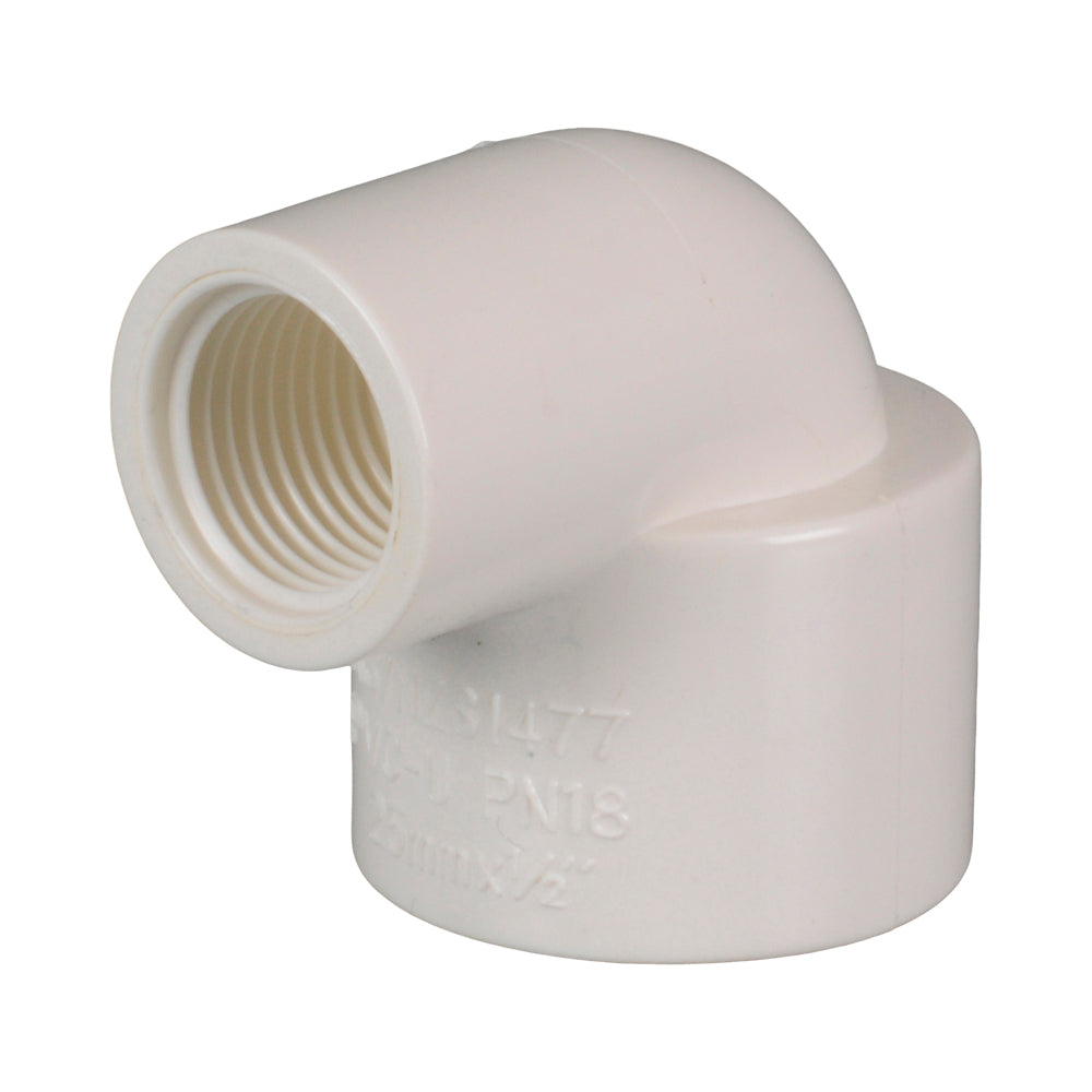 PVC Faucet Elbow 15mm x 15mm (1/2" X 1/2") BSPF