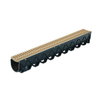 Reln Storm Drain Channel and Grate Plastic Sandstone 1m (L) x 120mm (W) x 129mm (D)