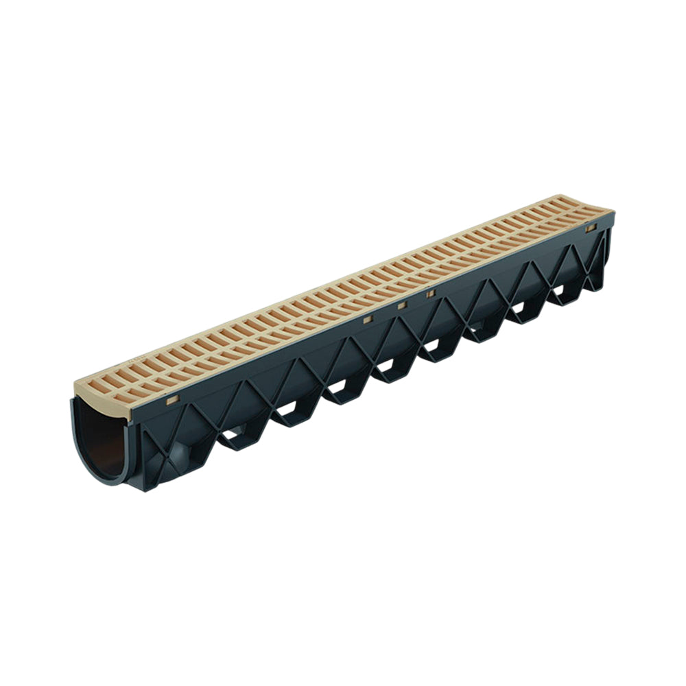 Reln Storm Drain Channel and Grate Plastic Sandstone 1m (L) x 120mm (W) x 129mm (D)