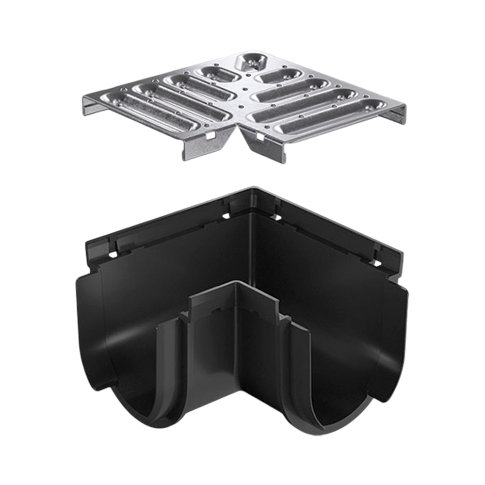 Reln Storm Drain Corner 90° with Grate Galvanised Steel