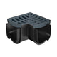 Reln Storm Drain Corner 90° with Grate Plastic Grey