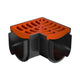 Reln Storm Drain Corner 90° with Grate Plastic Terracotta