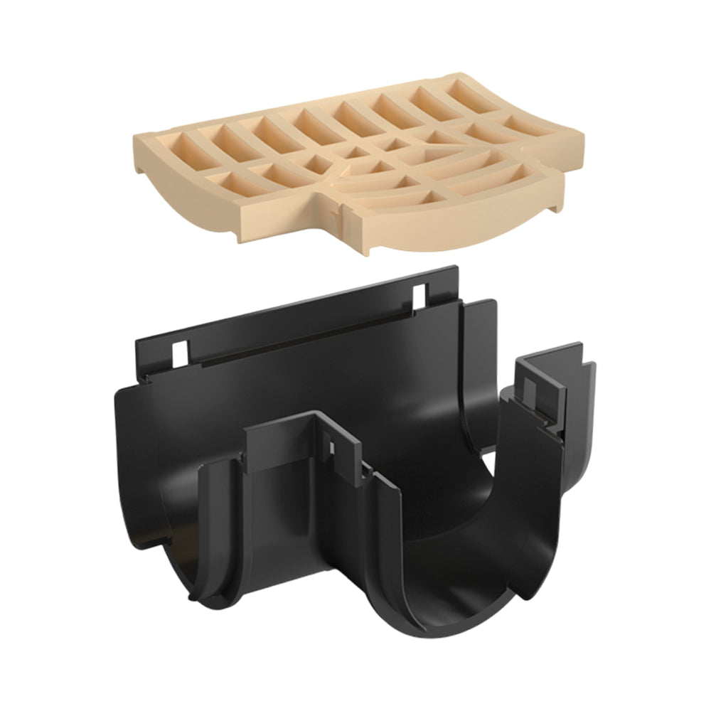 Reln Storm Drain Tee Piece with Grate Plastic Sandstone