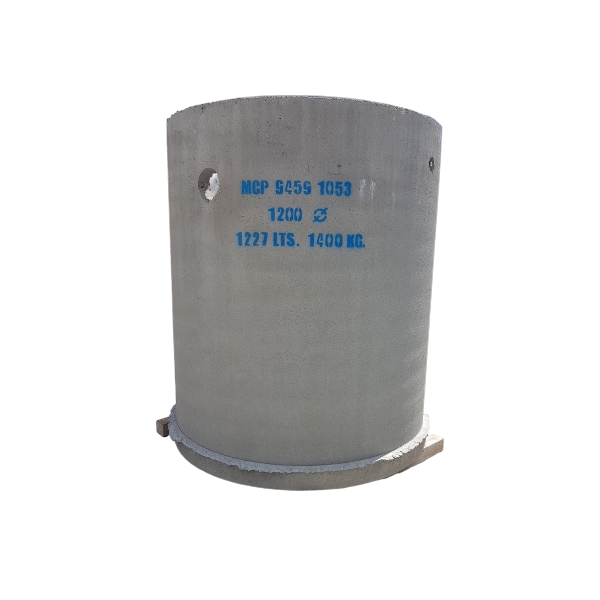 Concrete Septic Tank (2 x tanks) 1500 ID 1200 ID w/Traffic Cover Split Lid, w/Bases Cast In 3860kg