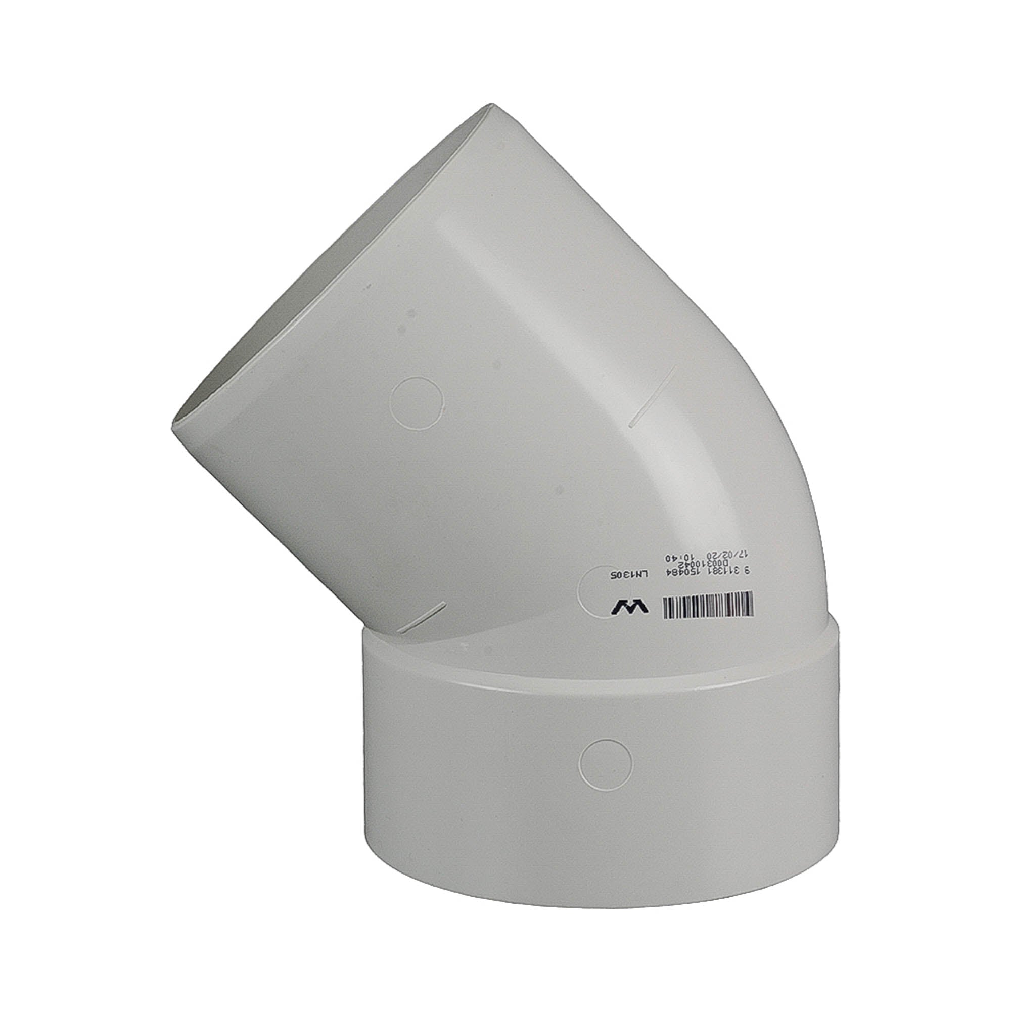 DWV Plain Bend MF 45° 100mm