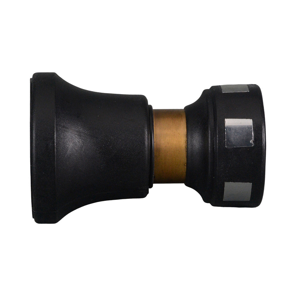 Fire Hose Nozzle Brass Adjustable Jet Spray Nozzle Rubber Protected 3/4 FI