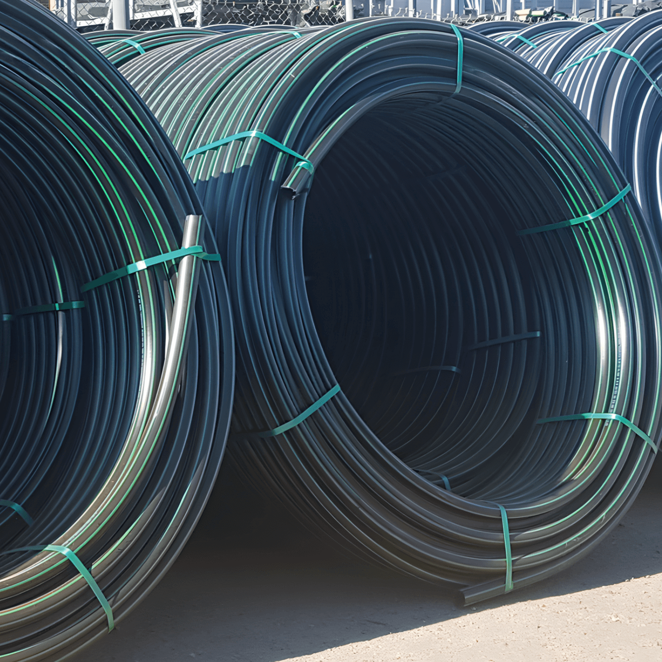 Poly Pipe Rural (green line) 3/4" 200 meter coil Stock*