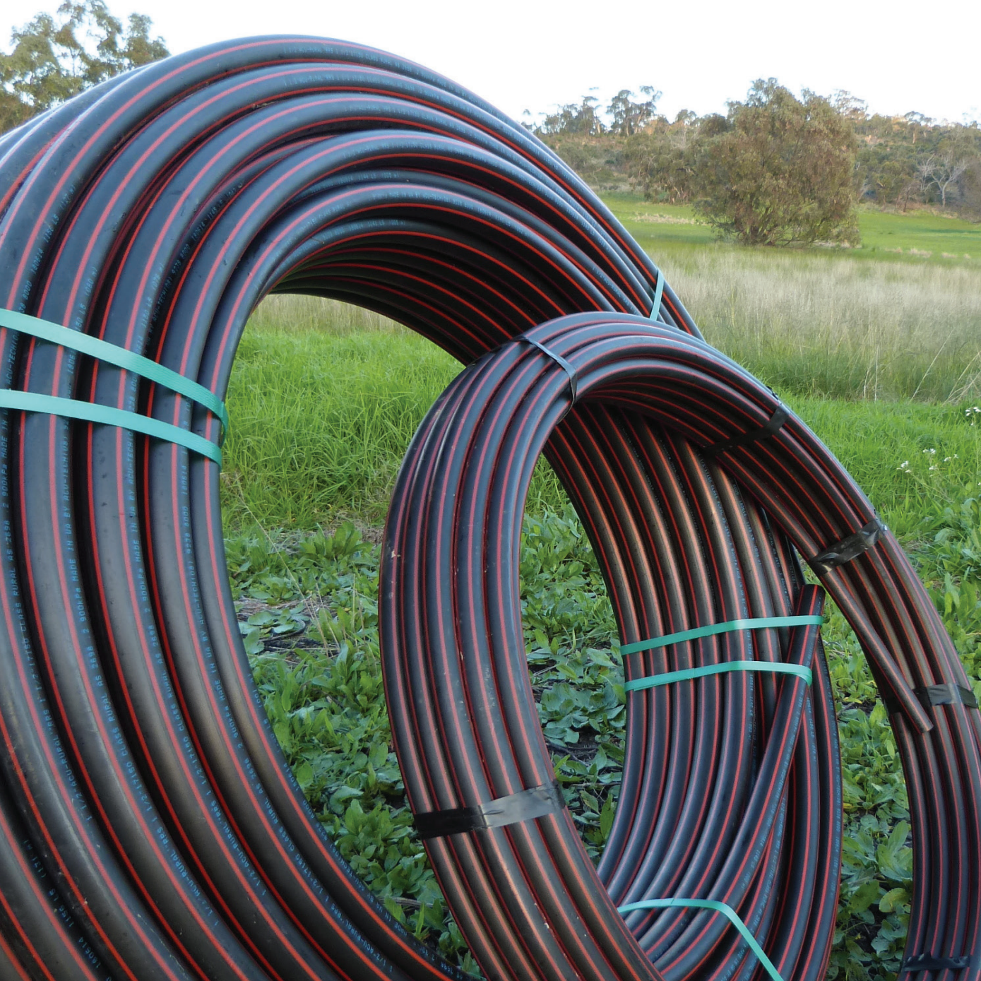 Poly Pipe Rural (red line) 2" 100 metre coil