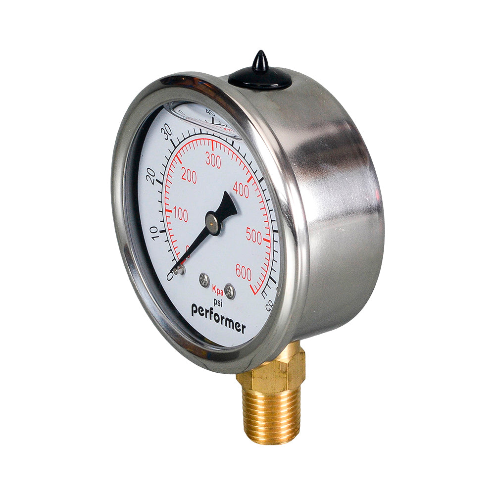 Pressure Gauge 63mm x 1/4" BSP Glycerine Filled 0-600kPa(0-87PSI)