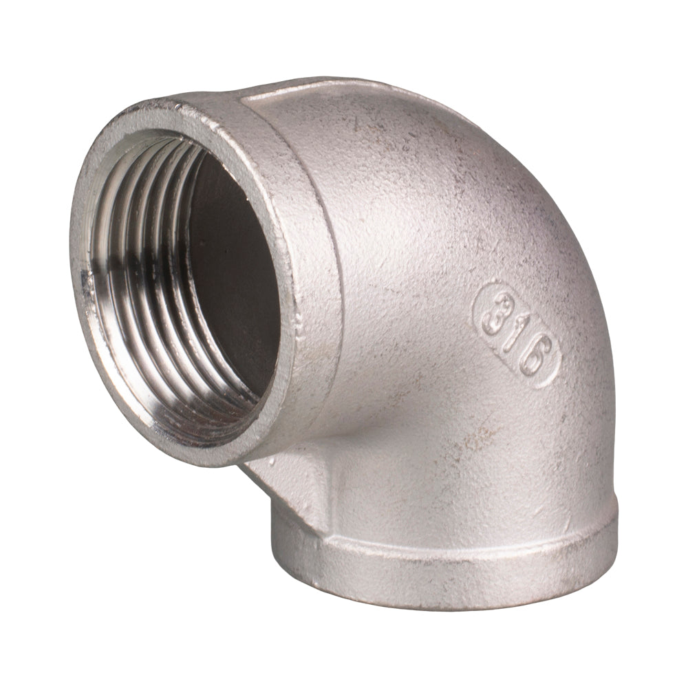 Stainless Steel Elbow 90° Threaded BSP 15mm (1/2")