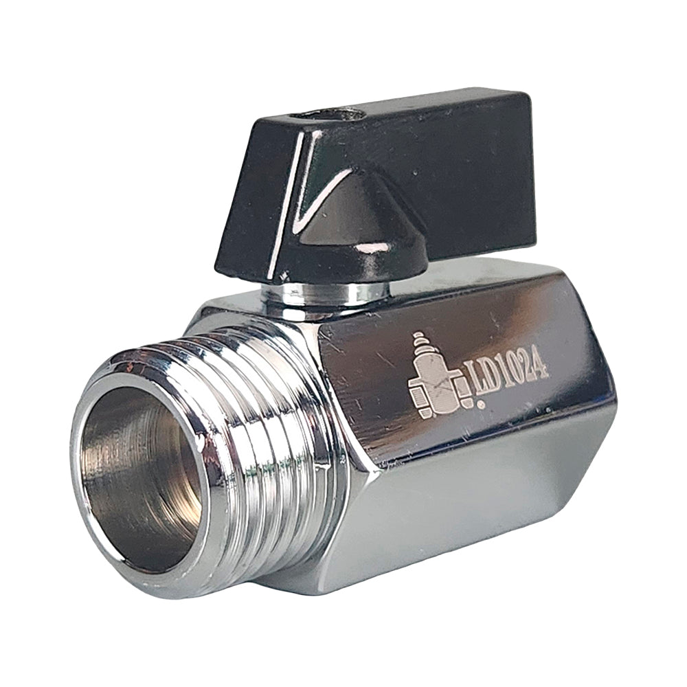 Chrome Plated, Brass Ball Valve 3/8" BSP Male x BSP Female
