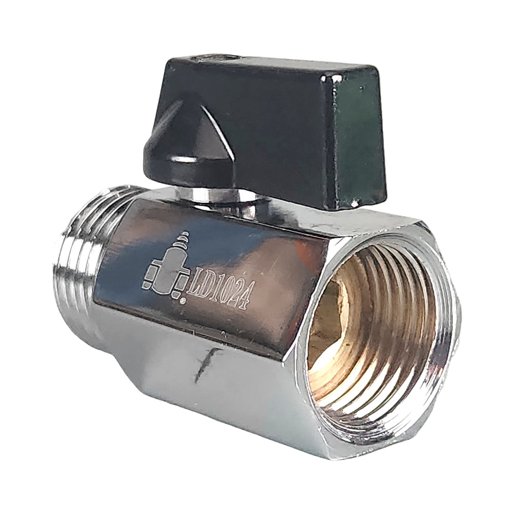 Chrome Plated, Brass Ball Valve 1/2" BSP Male x BSP Female